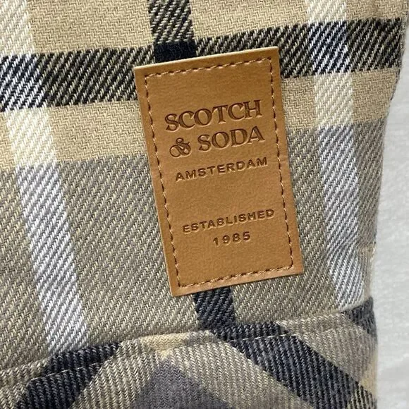 Scotch‎ & Soda Jacket shacket Mens S Sherpa Lined Plaid Flannel Chore Barn